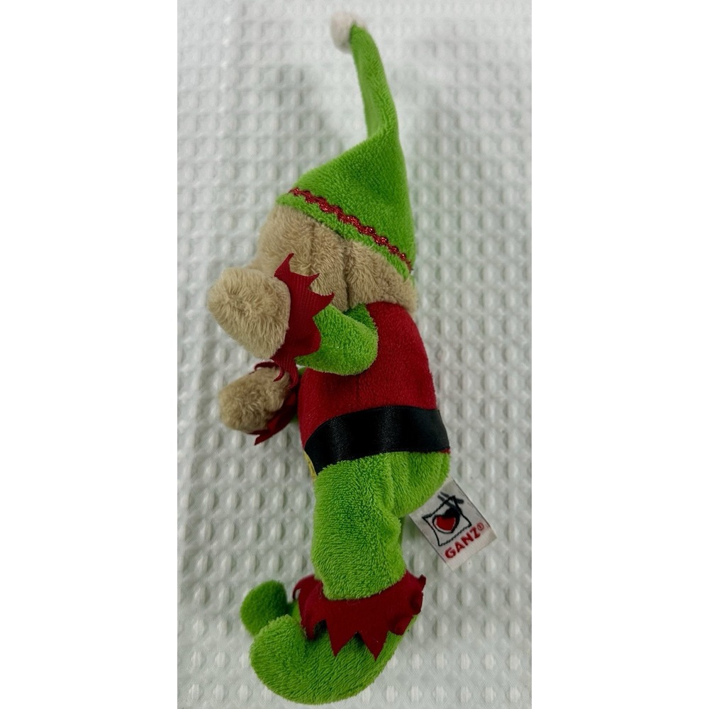 Ganz Wee Bears Elf Plush HX11458 Christmas Teddy Green Red Holiday Toy 10" - Picture 9 of 12